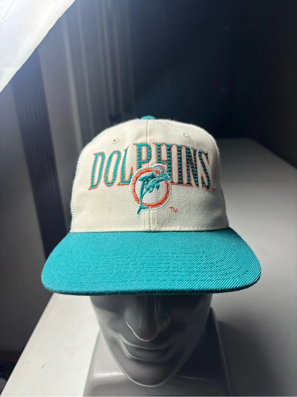 Vintage Miami Dolphins Hat Shadow Laser One Size White NFL Sports Specialties